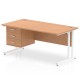 Rayleigh Cantilever Straight Desk with Fixed Pedestal